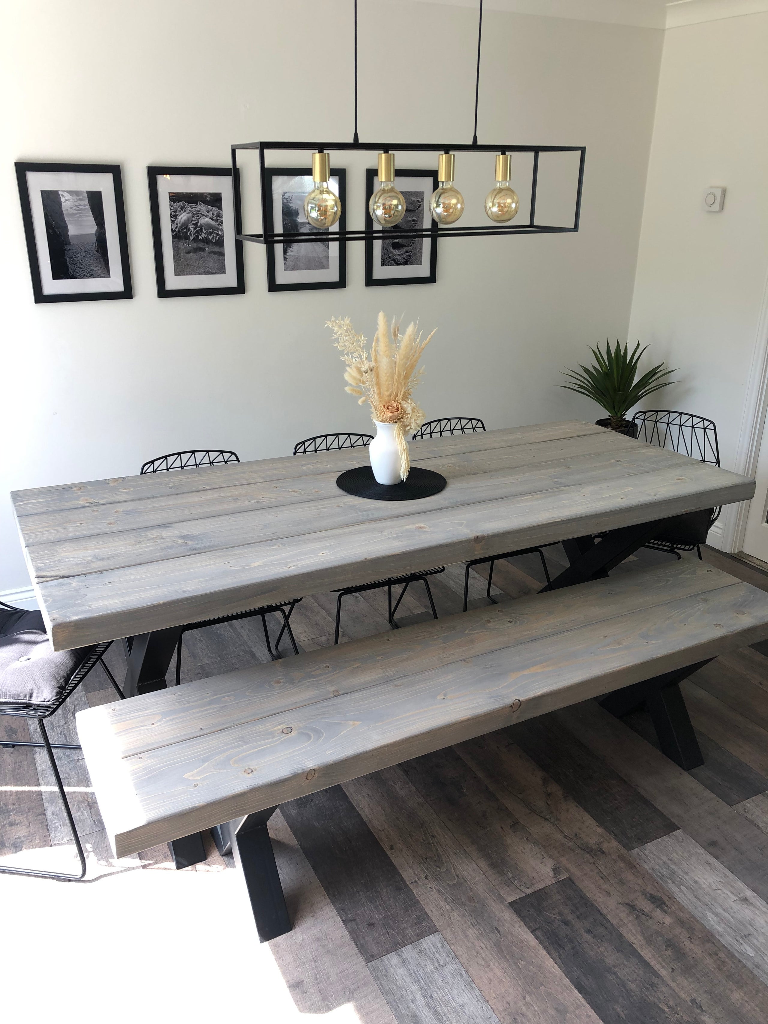 Grey kitchen table shop with bench